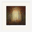 Lake District Art framed print Autumn Stroll by Jeff Sudders in a white frame.
