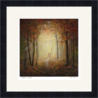 Lake District Art framed print Autumn Stroll by Jeff Sudders in a black frame.