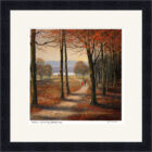 Lake District art framed print Autumn Stroll by Windermere by Jeff Sudders in a black frame.