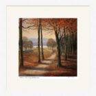Lake District art framed print Autumn Stroll by Windermere by Jeff Sudders in a white frame.
