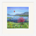 Lake District Art framed print Bank Holiday at Borrans Park by Jeff Sudders in a white frame.