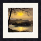 Lake District Art framed print Evening at Catbells by Jeff Sudders in a black frame.