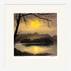 Lake District Art framed print Evening at Catbells by Jeff Sudders in a white frame.