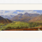 Lake District art framed print of Great Langdale Valley by local artist Jeff Sudders, White frame.