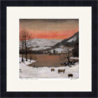 Lake District Art framed print Just 4 Sheep at Rydal Water by Jeff Sudders in a black frame.