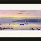Lake District art framed print Peaceful Evening at Windermere by local artist Jeff Sudders in a black frame.