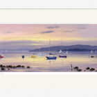 Lake District art framed print Peaceful Evening at Windermere by local artist Jeff Sudders in a white frame.
