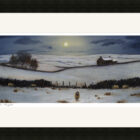 Lake District art framed print Settling Down for the Night by local artist Jeff Sudders in a black frame.