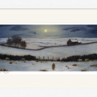 Lake District art framed print Settling Down for the Night by local artist Jeff Sudders in a white frame.