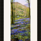Lake District art framed print Spring Woodland Near Ambleside by local artist Jeff Sudders in a black frame.