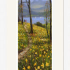 Lake District art framed print Springtime at Windermere by local artist Jeff Sudders in a white frame.