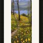 Lake District art framed print Springtime at Windermere by local artist Jeff Sudders in a black frame.
