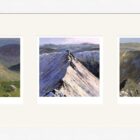 Lake District art framed print Striding Edge Trio by local artist Jeff Sudders in a white frame.