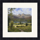 Lake District Art framed print Summer Afternoon Near Windermere by Jeff Sudders in a black frame.