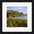 Lake District Art framed print Summertime at Bassenthwaite by Jeff Sudders in a black frame.