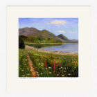 Lake District Art framed print Summertime at Bassenthwaite by Jeff Sudders in a white frame.