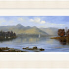 Lake District art print The Morning Sail by Catbells by local artist Jeff Sudders in an off white fluted frame.