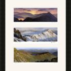 Lake District art framed print Three Views of Striding Edge by local artist Jeff Sudders in a black frame.