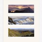 Lake District art print three view of Striding Edge by Jeff Sudders in a white frame.