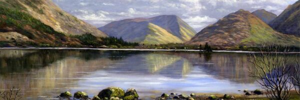 Lake District art print of Ullswater and Lakeland mountains by local artist Jeff Sudders.