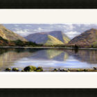 Lake District art framed print Ullswater by local artist Jeff Sudders in a black frame.