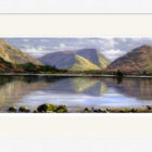 Lake District art framed print Ullswater by local artist Jeff Sudders. White frame.