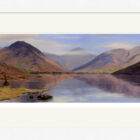 Lake District art framed print of Wastwater by Jeff Sudders in a white frame.