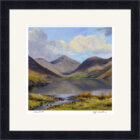Lake District Art framed print of Wastwater by Jeff Sudders in a black frame.