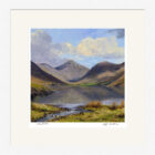 Lake District Art framed print of Wastwater by Jeff Sudders in a white frame.