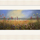 Lake District art framed print Where Butterflies Live by local artist Jeff Sudders in an off white fluted frame.