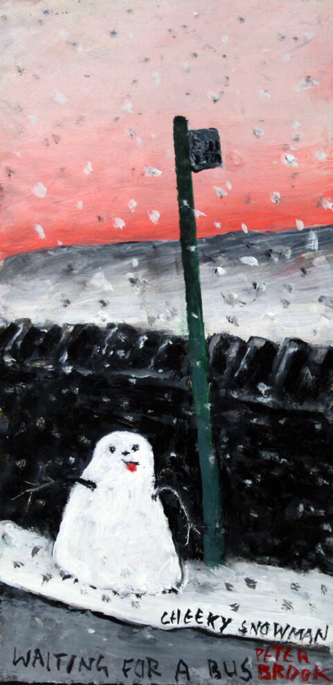 peter brook cheeky snowman art print