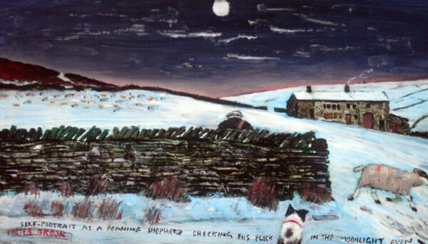 peter brook self-portrait as a pennine shepherd art print