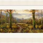 Lake District art framed print A Touch of Autumn Near Windermere by local artist Jeff Sudders in an off white fluted frame.