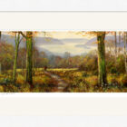 Lake District art framed print A Touch of Autumn Near Windermere by local artist Jeff Sudders in a white frame.