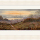 Lake District art framed print The Walk Home Derwentwater by local artist Jeff Sudders in an off white fluted frame.