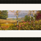 Lake District art framed print The Edge of a Wood Near Windermere by local artist Jeff Sudders in a black frame.