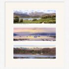 Lake District art framed print Three Views of Windermere by local artist Jeff Sudders in a white frame.