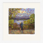 Lake District art framed print Love on the Terrace, Langdale Chase by Jeff Sudders in a white frame.