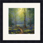 Lake District Art framed print The Woods in Spring by Jeff Sudders. A Path through a bluebell wood with light shining through the trees.