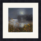 Lake District art framed print A Robin's Evening Song by Windermere by Jeff Sudders in a black frame.