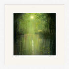 Lake District Art framed print Solitude by Jeff Sudders. A couple stand in a tranquil green glade by water.