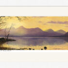 Lake District art framed print A Tranquil Moment at Derwentwater by local artist Jeff Sudders in a white frame.