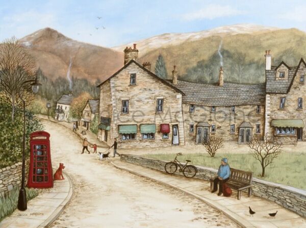 Lake District art by Janice McGloine. Fine art print of grasmere village
