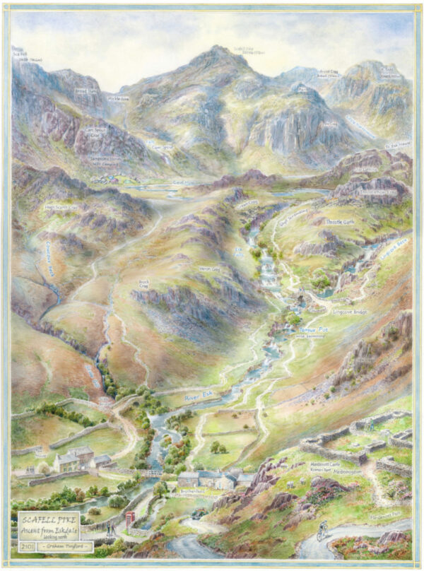 Scafell Pike-Ascent From Eskdale art print by Graham Twyford