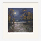 Lake District Art framed print of a couple in the moonlight at Windermere by local artist Jeff Sudders.