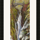 Lake District art framed print Aira Force by local artist Jeff Sudders in a black frame.
