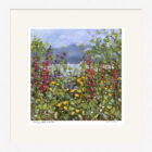 Lake District art framed print of wild flowers by Windermere by Jeff Sudders.