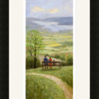 Lake District art framed print It's a Grand View, Windermere by local artist Jeff Sudders in a black frame.
