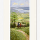 Lake District art framed print It's a Grand View, Windermere by local artist Jeff Sudders in a white frame.