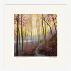 Lake District Art framed print by Jeff Sudders of a couple walking through a wood in autumn.